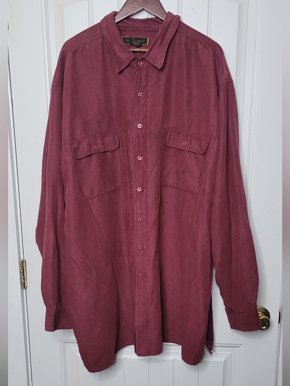 George Foreman Relaxed Button-Down Shirt in Deep Wine